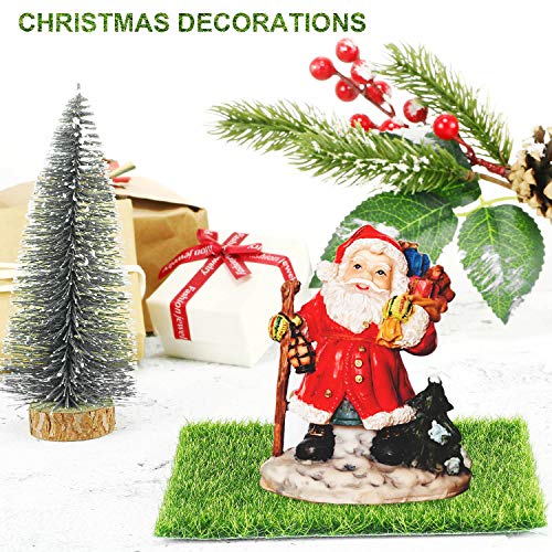 Mudder 10 Pcs Fake Grass for Crafts 6 x 6 Inches Artificial Grass Fairy Garden Turf Simulation Moss Turf Miniature Ornament for DIY Ornament Decoration