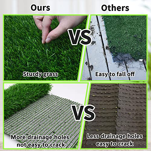 Square Grass Pad for Dogs 33 x 33 inches, Fast-Drain Soft Fake Grass for Pets Potty Training, Easy to Clean, Indoor Outdoor Use (1 Pack) - size: 33x33 Inch