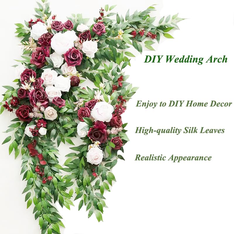 12pcs Italian Ruscus Greenery Stems 23" Artificial Silk Greenery Spray for Wedding Arch Bouquet Filler Indoor Home Décor