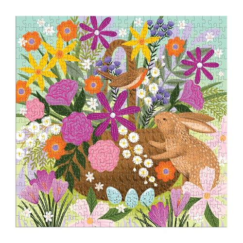 Good Puzzle Co Basket Blooms – 500 Piece Jigsaw Puzzle Featuring Beautiful Artwork of Flower Basket Arrangement for Spring - color: Basket Blooms