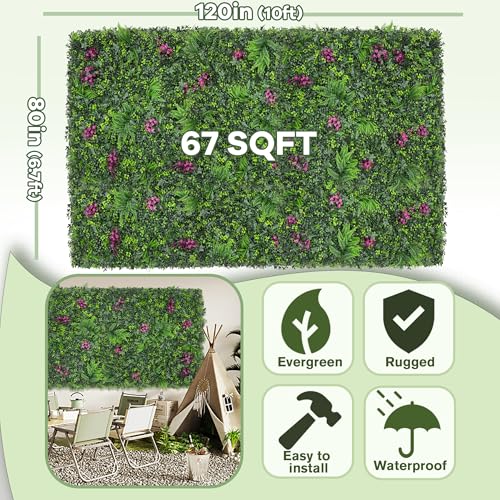 Greenery Grass Wall Boxwood Plant Roll: 80"x120"(67 SQFT) with UV Resistant Green Leaves Faux for Interior Wall, Greenery Backdrop,Garden and Indoor Outdoor Plant Panel Covering Privacy - color: 3d Style 2, size: 80"x120"