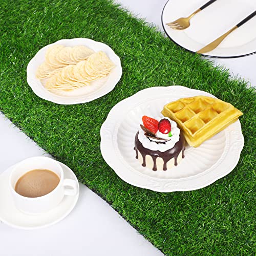 TURSTIN Artificial Grass Table Runners 12 x 108 Inch Green Grass Tabletop Synthetic Grass Carpet Rug Table Decorations for Spring Summer, Wedding, Birthday Party Decor - size: 12 x 108 Inches