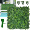 Artificial Grass Wall Panel,10"x 10"(12P) 4-Layer Leaf UV-Anti Greenery Faux Boxwood for Indoor,Outdoor Patio Balcony Privacy & Ivy Fence Covering Privacy, Garden, Backyard Wall Backdrop Decor - size: 10"x10" (12)