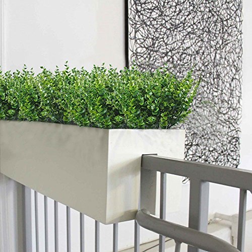 CATTREE Artificial Shrubs Bushes, Plastic Eucalyptus Leaves Fake Green Plants Wedding Indoor Outdoor Home Garden Verandah Kitchen Office Table Centerpieces Arrangements Christmas Decoration 8 pcs - color: Eucalyptus Leaves-8 Pcs