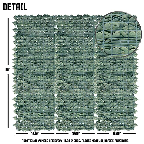 TANG 58"x117"-1piece Faux Ivy Privacy Fence Screen Roll, Artificial Leaf Fence Cover for Balcony Outdoor Decor, Fake Greenery Wall for Patio, UV Resistant, Dark Green - color: Dark Green, size: 58"x117"