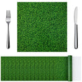 Yinder 50 Pcs Disposable Paper Grass Mat Square Fake Grass Placemats Green Grass Print Paper Placemats for Farmhouse Garden Celebration Indoor Outdoor Softball Golf Party Decor, 11.8 x 11.8 Inch