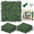 TTTM Artificial Boxwood Hedge Panels: 20"x20" 6 Pcs UV-Resistant Faux Green Ivy Leaves Grass Wall Fence for Indoor/Outdoor Privacy Screen, Wedding Backdrops, and Home Greenery Wall Decor - size: 20"X20"-6P