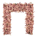 8x8 feet Dusty Rose Roll Up Silk Artificial Flower Backdrop for Arch Stand Photo Background Wedding Reception Party Event Decorations Supplies