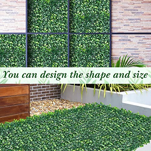 Crowye 48 Pcs 10 x 10 Inch Grass Wall Panel, Artificial Boxwood Wall Panels, Privacy Screen Greenery Backdrop UV Protected Topiary Hedge Plant for Outdoor Indoor Garden Fence Backyard Decor - size: 10 x 10 Inch