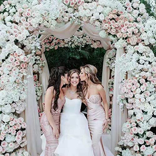 Silk Hydrangea Heads with Stems Artificial Flowers Heads for Home Wedding Decor,Pack of 10 (White) - color: White