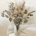 Timeless Spring Dried Floral Bouquet for Home, Wedding Tables and Events – Pampas Grass and Soft Greenery 17 Inch (Classic Beige) - color: Classic Beige