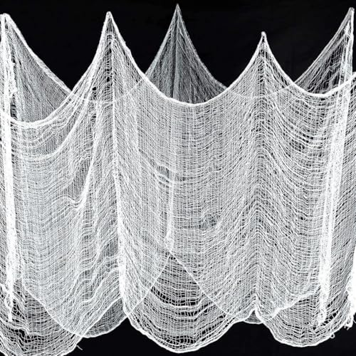 Creepy Cloth, Halloween Decorations Outdoor Indoor, 79 x 79 inch White Spooky Scary Gauze Fabric for Halloween Party Haunted House Graveyard Decor - color: White, size: 79*79 inch