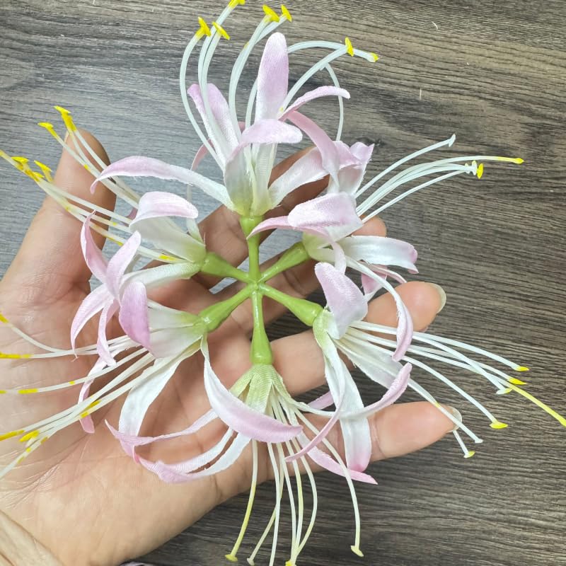 Silk Spider Plant Fake Flowers Heads,Artificial Flowers Spider Silk Flowers for Crafts,Fake Flowers Bulk,Artificial Flowers for Cake Decoration Wedding Party Birthday Home Décor (9, Multicolor) - color: Multi Color