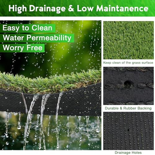 XLX TURF Extra Large Artificial Grass Pad for Dogs Potty - 5 FT X 8 FT Thickness & Pets Friendly Fake Turf Grass for Dog Kennel Outdoor Patio Balcony - size: 5FTX8FT