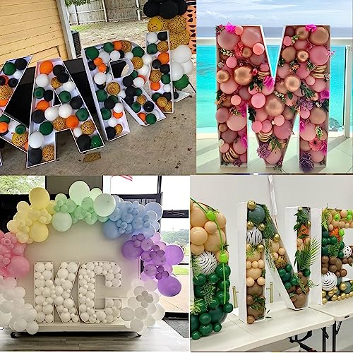 2FT Letter M Mosaic Balloon Frame Letter DIY Fillable Letters Kit for Birthday Party Wedding Backdrop Decor - color: Letter M, size: 2FT