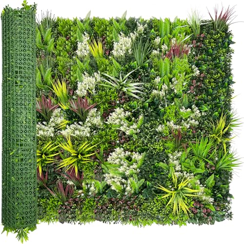 ODTORY Artificial Plant Wall Panels: 50"×120" UV-Anti Faux Grass Wall Backdrop Boxwood Ivy Fence Privacy Screen Fake Greenery Leaf Hedge for Outdoor,Indoor,Garden,Backyard and Home Decor - size: 50"x120" 1P