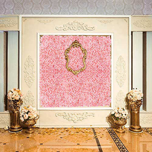 BLOSMON Flower Wall Panel Backdrop Decor Blush Artificial Floral Backdrop for Wedding Party Baby Bridal Shower, 6 Pcs Hanging 3D Fake Hydrangea Wall Decoration, Silk Faux Hydrangea Flower Backdrop - color: Blush