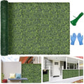 Artificial Boxwood Backdrop Roll: 72"x144" (72 sqft) UV-Anti Greenery Faux Grass Hedge for Indoor Outdoor Green Wall Decor, Patio Privacy Screen, Garden Fence Covering - size: 72"X144"