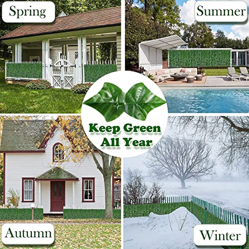 Bybeton 40" x 80" Artificial Ivy Privacy Fence Screen, UV Protected Faux Ivy Vine Leaf Roll, Greenery Wall Panels for Outdoor Patio, Balcony, Garden and Backyard Privacy Decor - color: Green - Ivy, size: 40 x 80 in