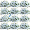 Peonies Artificial Flowers 12 Bundles Pink Flowers Bouquet, Lifelike Silk Fake Peonies with Stems for Home Table Centerpieces, Wedding, Party & DIY Bridal Floral Arrangements (Blue) - color: Blue