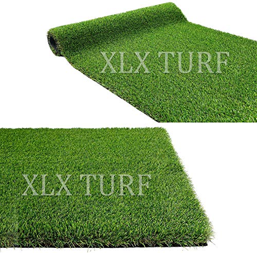 XLX TURF Realistic Artificial Grass Outdoor - 6 FT x 10 FT Ultra Thick & Pets Friendly Fake Grass Rug for Dog Potty Patio Balcony Backyard with Drain Hole 35 mm/1.35 inch Pile Hight - size: 6' x 10' (Rectangular)