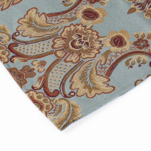 kilofly 6pc Elegant Floral Brocade Jacquard Table Placemats (11.8 x 15.7 in) - color: Blue, size: 11.8*15.7 inch