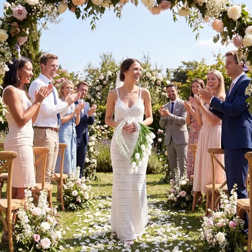 Suncalla 20 Pcs White Tulip Artificial Flowers DIY Wedding Bouquet for Bride Wedding Table Centerpieces Decorations Graduation Flower with Ribbon and Pearl for Floral Arrangement DIY Craft Bridal - color: White, style: Tulip