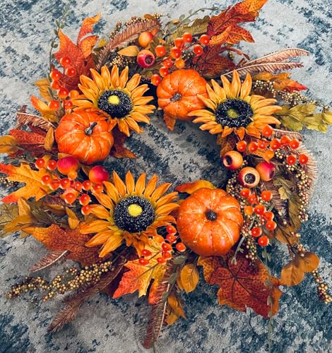 32 Pack Fall Berry Stems, Fall Floral Picks and Sprays 8 Inch Orange Artificial Berry Branches for Autumn Thanksgiving Home Decorations