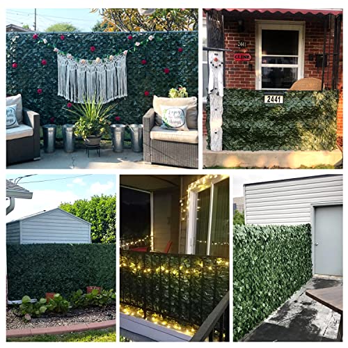 TANG 4'x12'-1piece Faux Ivy Privacy Fence Screen Roll, Artificial Leaf Fence Cover for Balcony Outdoor Decor, Fake Greenery Wall for Patio, UV Resistant, Light Green - color: Light Green, size: 4'x12'