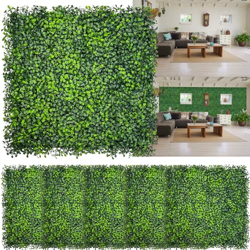 Artificial Boxwood Panels,20"x 20"(16P) UV-Anti Faux Grass Panels for Interior Wall, Greenery Backdrop,Garden and Indoor Outdoor Plant Wall&Fence Covering Privacy for Backyard Decor - size: 20"x20" 16