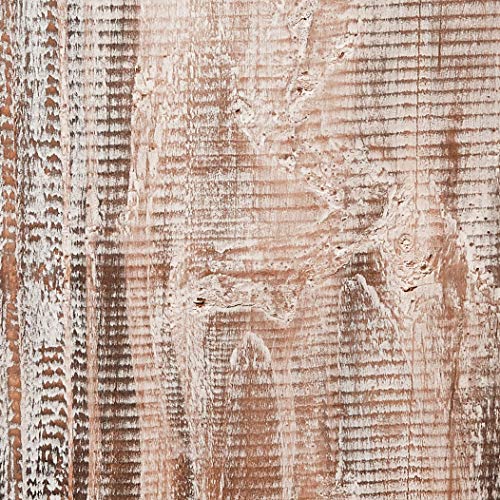 KALALOU Set of White Washed Tall Oblong Wooden Vases, Large & Small, Brown (CPP2022)