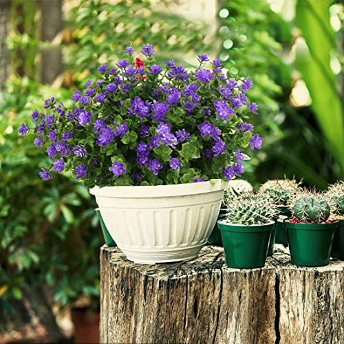 10PCS Artificial Flowers, Fake Artificial Greenery UV Resistant No Fade Faux Plastic Plants for Wedding Bridle Bouquet Indoor Outdoor Home Garden Kitchen Office Table Vase(Purple) - color: Purple