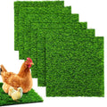 DRQ Chicken Nesting Pads, Washable Artificial Grass Nesting Pads for Chicken Coop, Soft Nesting Box Pads for Chickens & Nesting Boxes, 12"×12" (GreenGreen, 6pack)