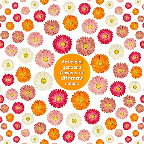 WILLBOND 18 Pcs Artificial Gerbera Daisies Flowers 15 in Pink and Orange Fake Daisy Bouquet with Flexible Stems Boho Faux Wildflower for Groovy Sunset Soiree Wedding Bridal Party Home Decor, 6 Colors - color: White, Pink, Yellow, Orange, Rose, Coral