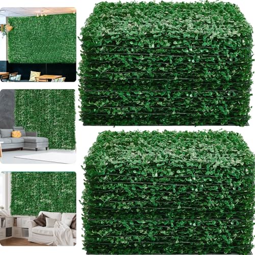 Juexica 24 Pcs Artificial Boxwood Hedge Panels 24" x 16", UV Protected Faux Greenery Wall for Privacy Screen Backdrop Wedding Bridal Shower Birthday Party Patio Fence Decor(16 x 24,24 Pcs) - size: 16 x 24"