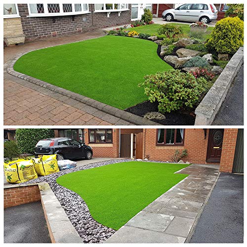 Artificial Grass Lawn Turf 4 FT x 7 FT(28 Square FT) 0.8inch Realistic Synthetic Grass Mat, Indoor Outdoor Garden Lawn Landscape for Pets,Fake Faux Grass Rug with Drainage Holes - size: 4FTx7FT