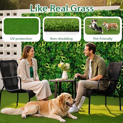 Artificial Grass Turf,4X8ft Artificial Synthetic Fake Grass,0.6" Pile Height,Indoor Outdoor Garden Grass Carpet,Patio Balcony Lawn, Astro Turf Rug Dogs Pet,Golf Training Mat,Green - size: 4FTX8FT