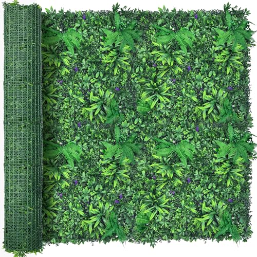 ODTORY Artificial Greenery Wall Panels: 80" x 120" UV-Anti Faux Greennery Grass Wall Privacy Backdrop Fence Screen for Garden Fence Covering Privacy, Outdoor Indoor Home Decor - size: 80 X 120 IN