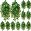 Hoteam 12 Pcs Artificial Hanging Plants 32 Inch Fake Ivy Vines with Fake Leaves Patio Artificial Plants Greenery for Living Room Indoor Outdoor Wall, No Basket (Vine) - color: Vine