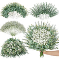 Serwalin 200 Pcs Mixed Artificial Eucalyptus Stems，Babys Breath Artificial Flowers Bulk with Artificial Fake Greenery Stems for Wedding DIY Bouquets Floral Arrangement Home Decor - size: 200pcs