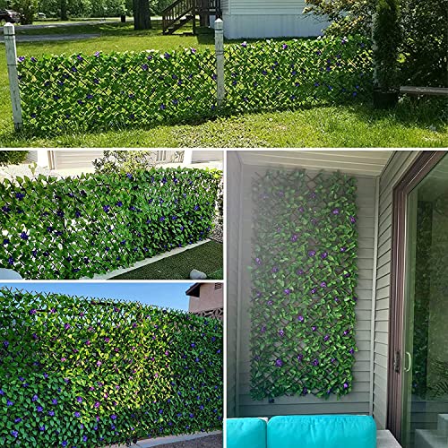 DOEWORKS Expandable Fence Privacy Screen for Balcony Patio Outdoor, 4PCS Faux Ivy Fencing Panel for Backdrop Garden Backyard Home Decorations - size: 16*45 Inch * 4 PC