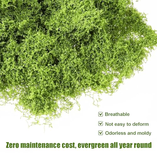Fake Green Moss for Potted Plants, Artificial Moss, Preserved Moss for DIY Decorating Craft Art Potted Wedding Accessories Fairy Garden Accessories (500G) - size: 17.63oz/500g- Light Green