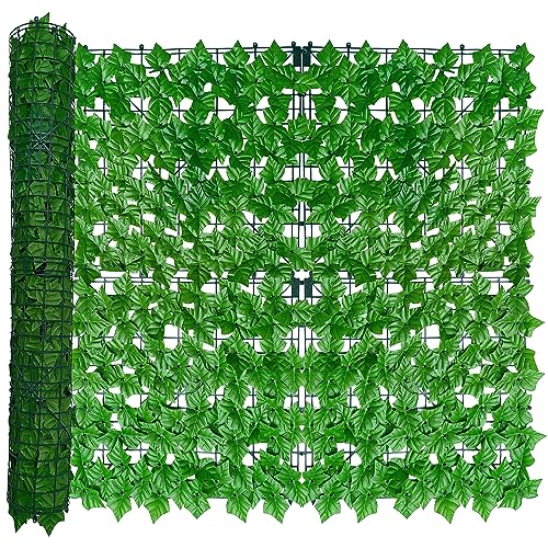 ODTORY Artificial Ivy Privacy Fence Wall Screen,40X120 in UV-Anti Faux Greenery Backdrop Ivy Vine Leaf Hedges Fence Panels for Patio, Balcony, Garden, Backyard Indoor Outdoor Light Green Wall Decor - size: 40 in x 120 in- Vine Leaf