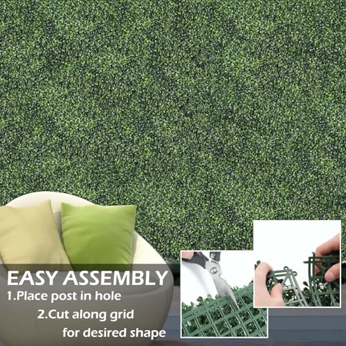 NETAP Grass Wall Panels, 10"x 10"(20pcs) 4-Layer Artificial Boxwood Faux Green Wall for Interior - size: 10x10 pack of 20