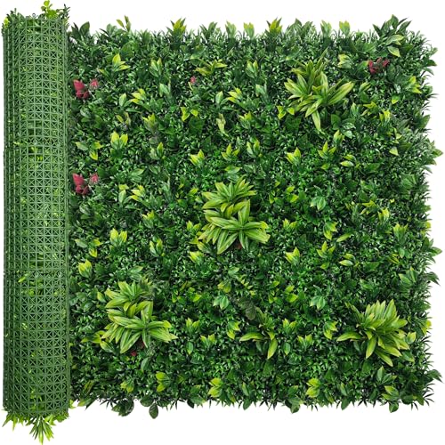 ODTORY Artificial Boxwood Panels: 54" x 120" (45 sqft) UV-Anti Fake Grass Ivy Privacy Hedge Greenery Backdrop Fence Wall Screen for Garden Fence Covering Privacy, Outdoor Indoor Home Decor - color: Green, size: 54x120 in