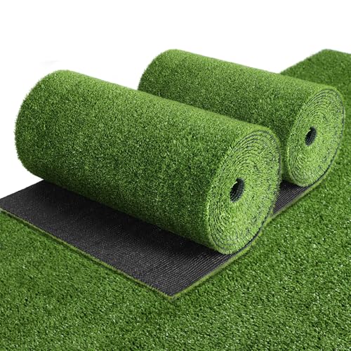 XLX TURF Fake Grass Outdoor Runner Rug - 4FT x 10FT Artificial Grass Carpet Low Pile Turf for Balcony Dogs Kids Playground - Pets Friendly