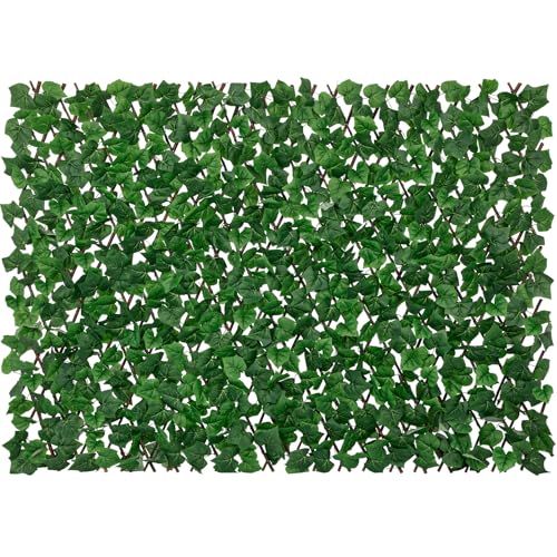 Expandable Fence Privacy Screen for Balcony Patio Outdoor, Greenery Expandable Stretchable Covers Panel Privacy Fence for Balcony Patio Garden, Single Sided Leaves (Green Ivy, 1 Pack) - color: Green Ivy, size: 1 Pack