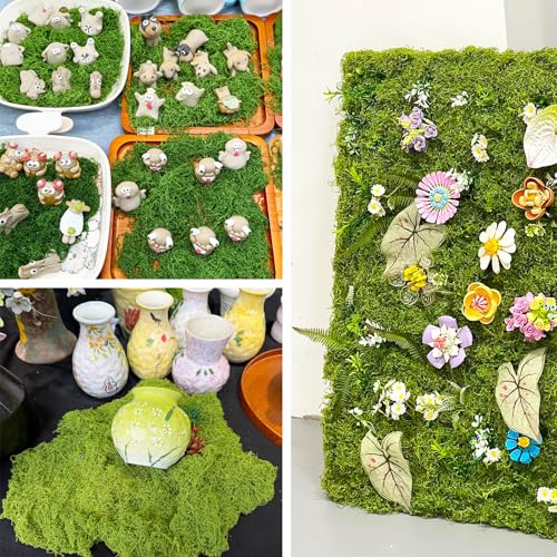 Fake Green Moss,10.6OZ Artificial Moss for Potted Plants,Faux Moss for DIY Crafts,Floral Decor,Wedding Party,Fairy Garden