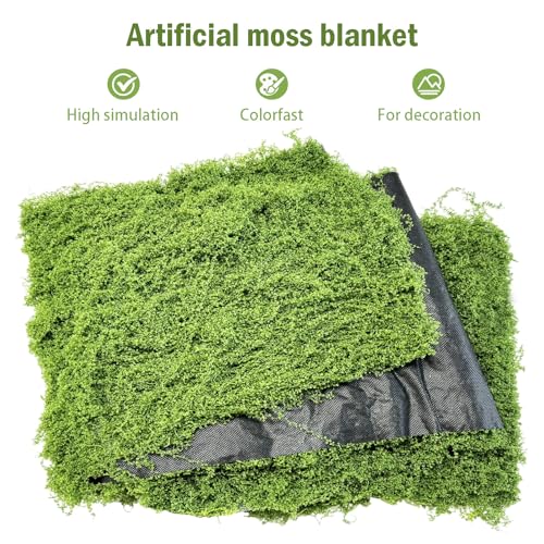 1 Pcs Fake Moss Table Runner for Crafts 11.81×78.74inch Artificial Moss Sheet Roll Waterproof Carpet Blanket for Wall Roof Garden Wedding Birthday Party Table Decoration 0.3×2m