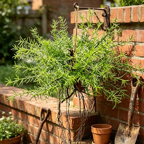 Hrobek 2 Pack Ferns Artificial Hanging Plants for Outdoor Fake Faux Fern Plants with Roots, UV Resistant Greenery Plants for Indoor Home Patio Porch Decor - color: Asparagus